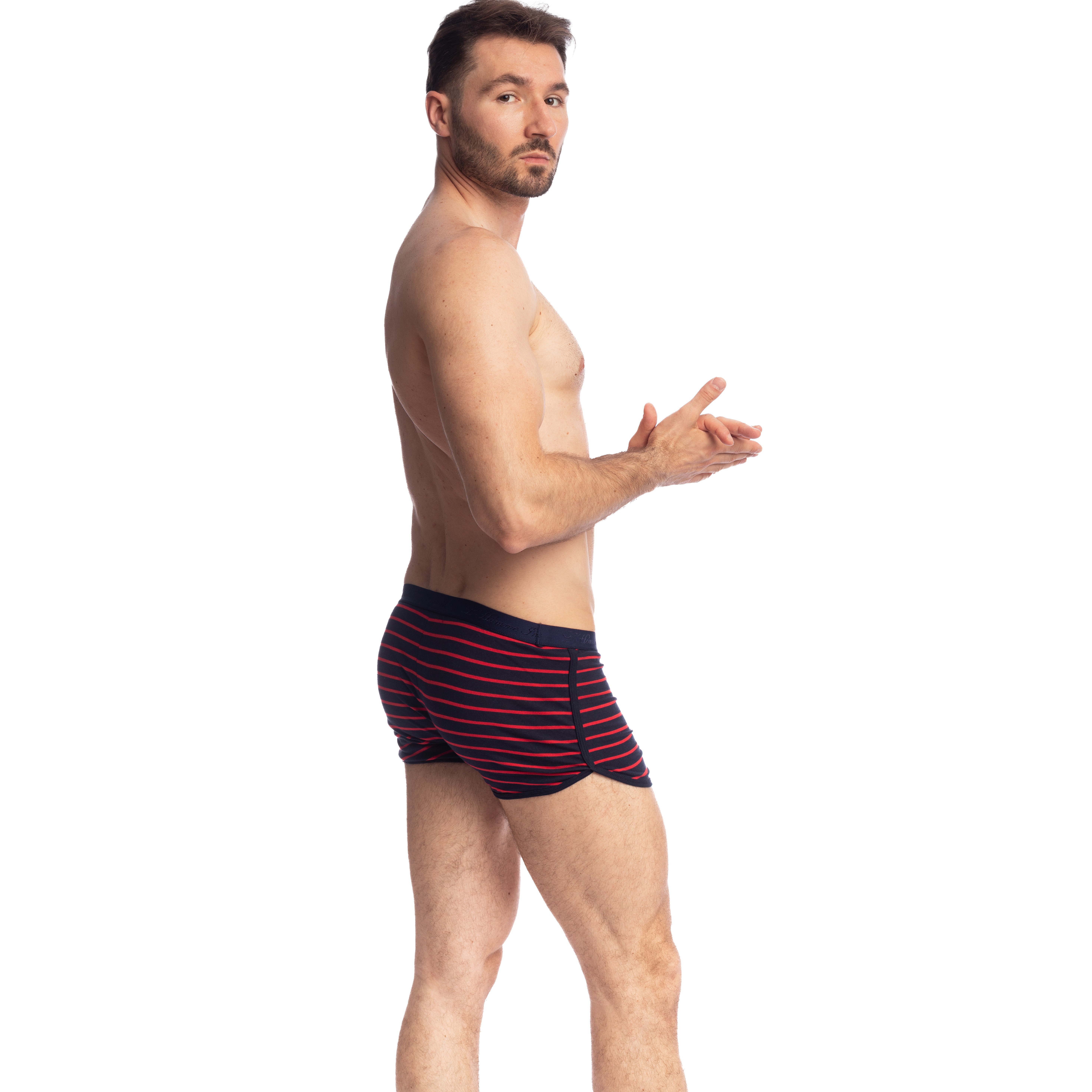 Querelle de Brest - Short Freedom bleu marine et rouge - L'Homme In...