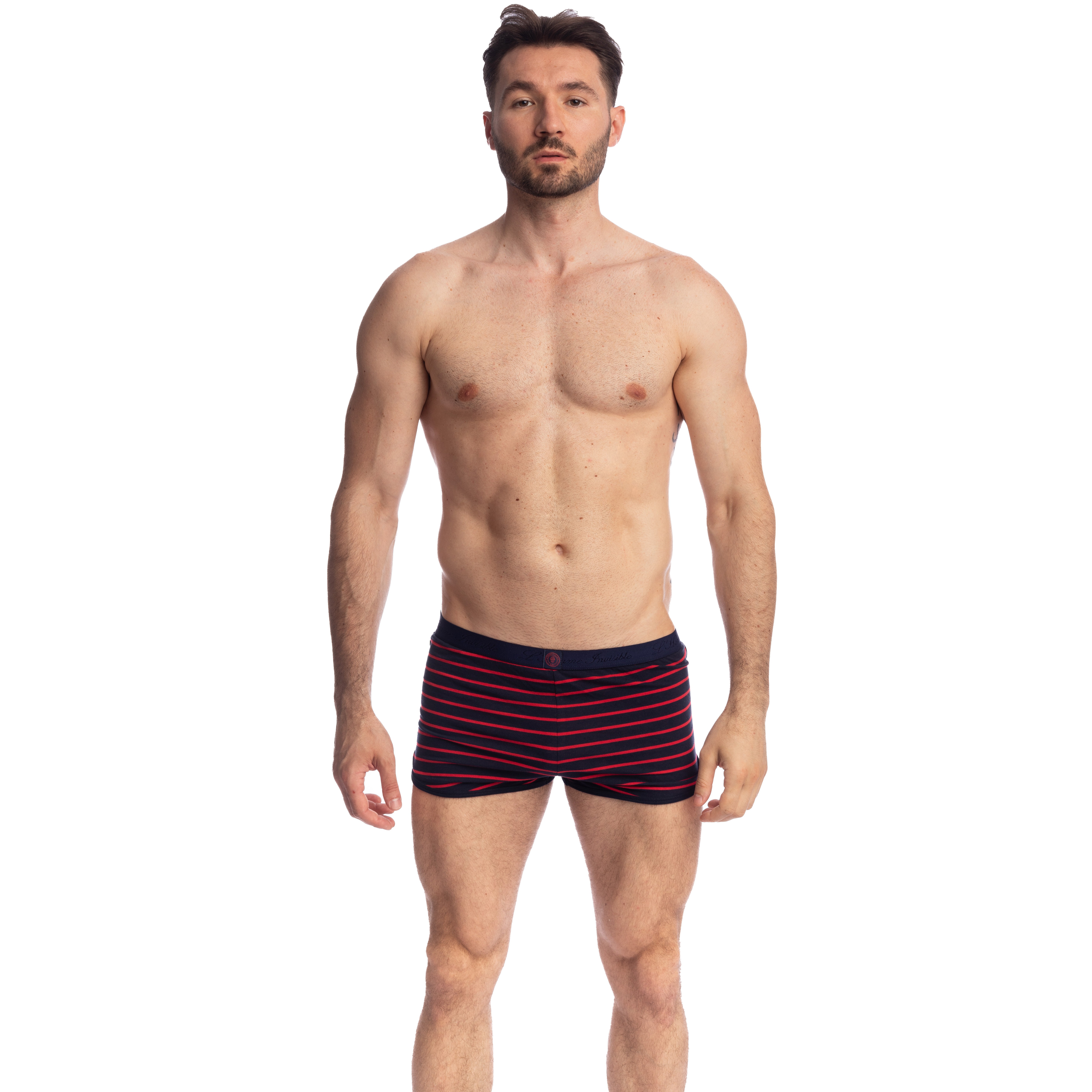 Querelle de Brest - Short Freedom bleu marine et rouge - L'Homme In...