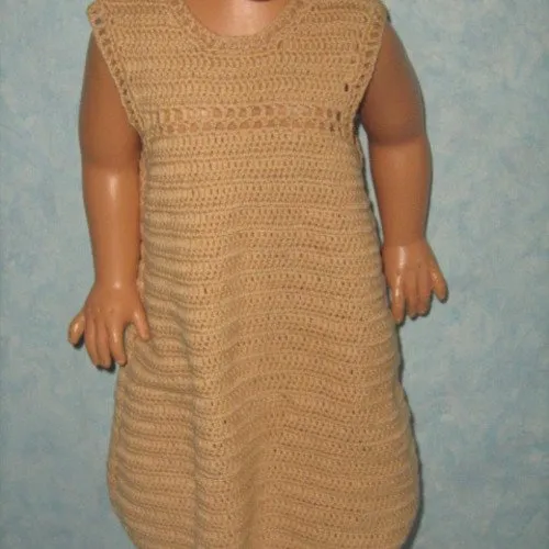 Robe beige au crochet t. 18 mois fait main