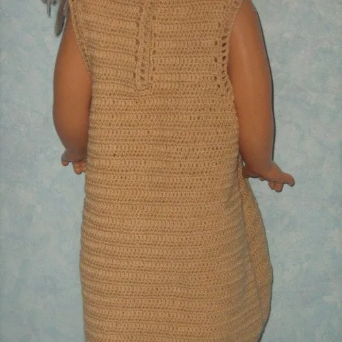 Robe beige au crochet t. 18 mois fait main