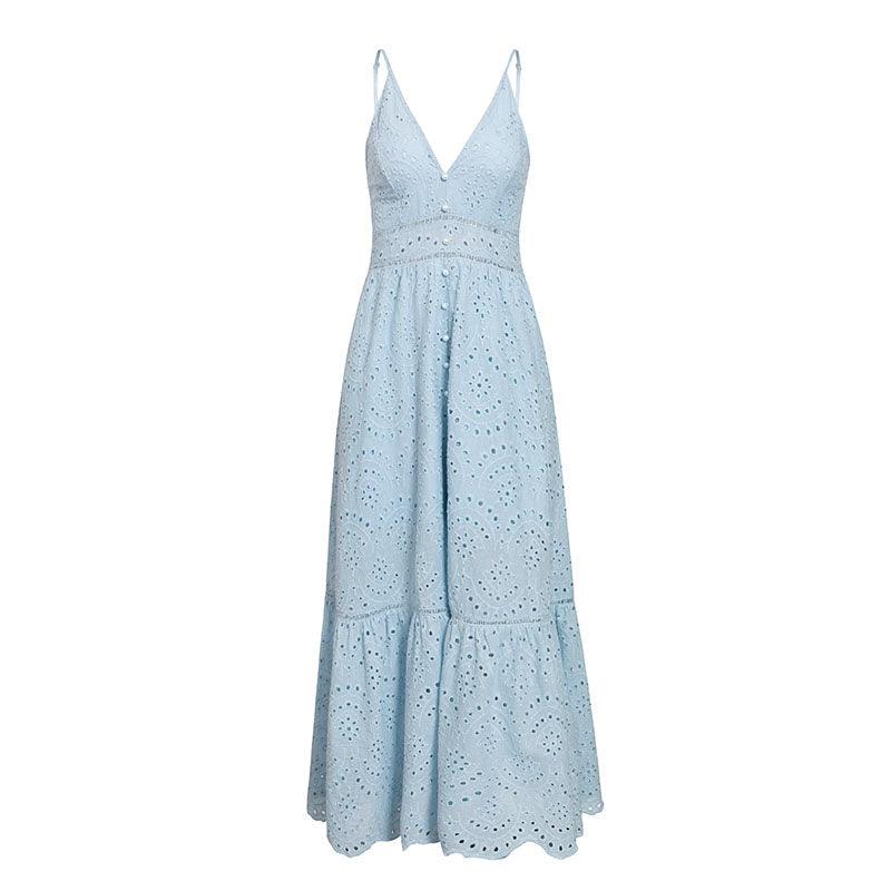 Robe Bohème Bleu Poussière