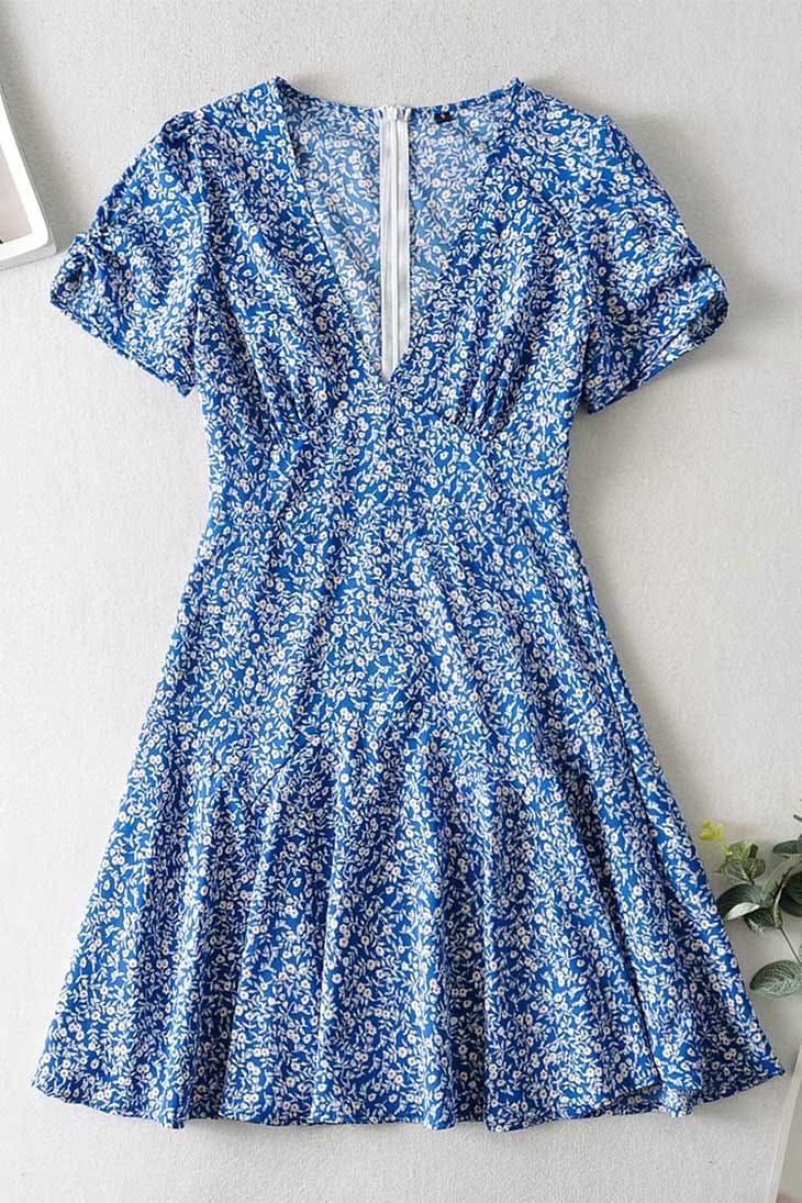 Robe Bohème Bleue Sexy - Ninon