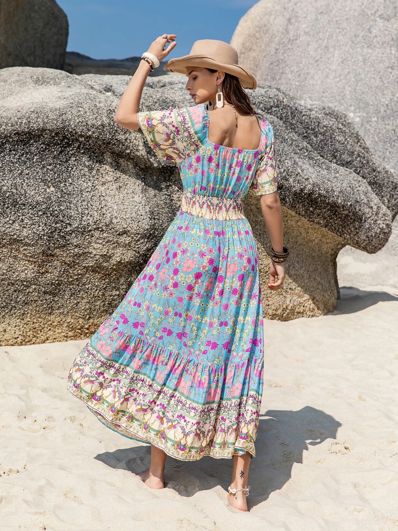 Robe bohème de vacances décontractée pour femme Kalgo