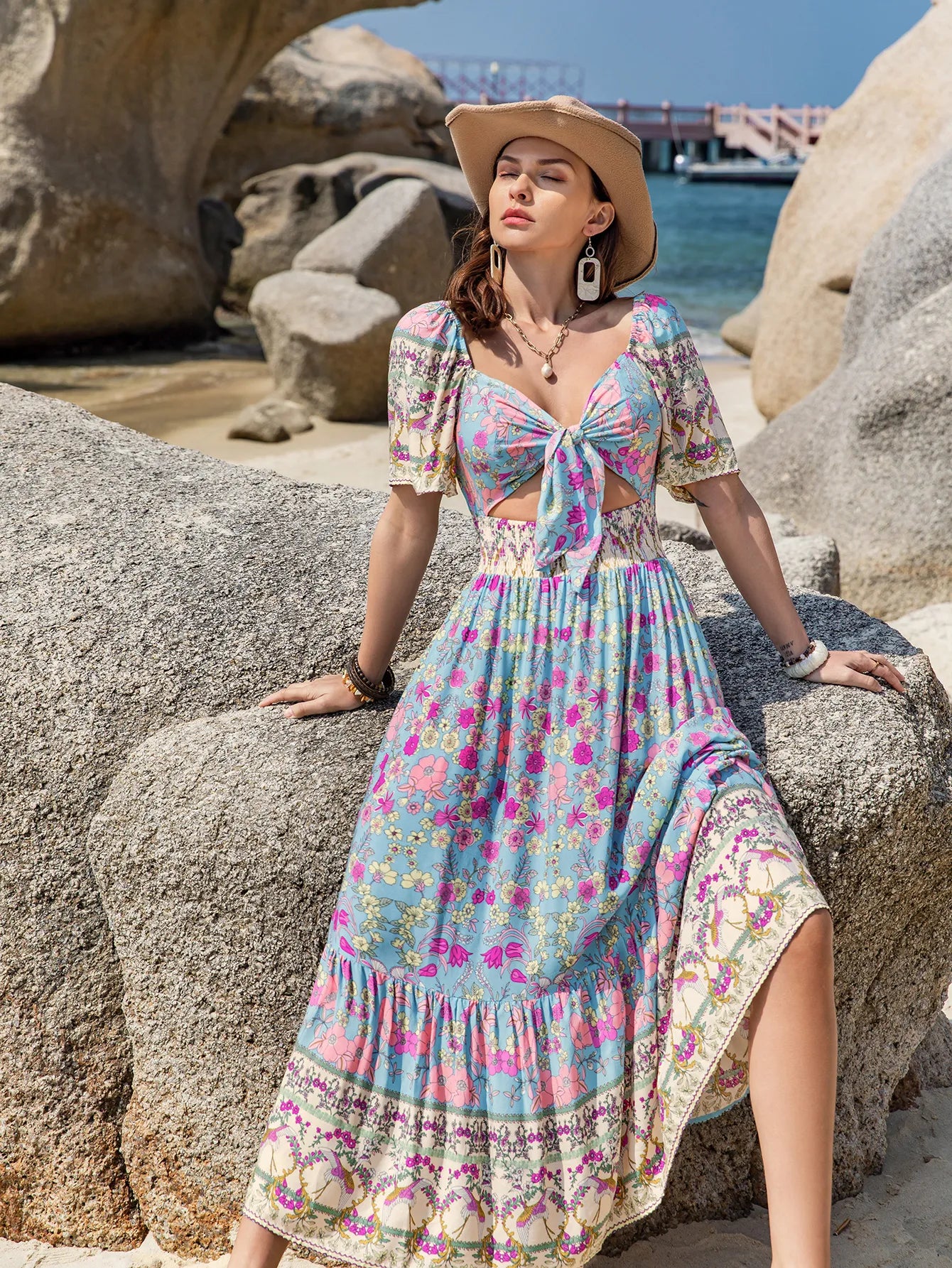 Robe bohème de vacances décontractée pour femme Kalgo