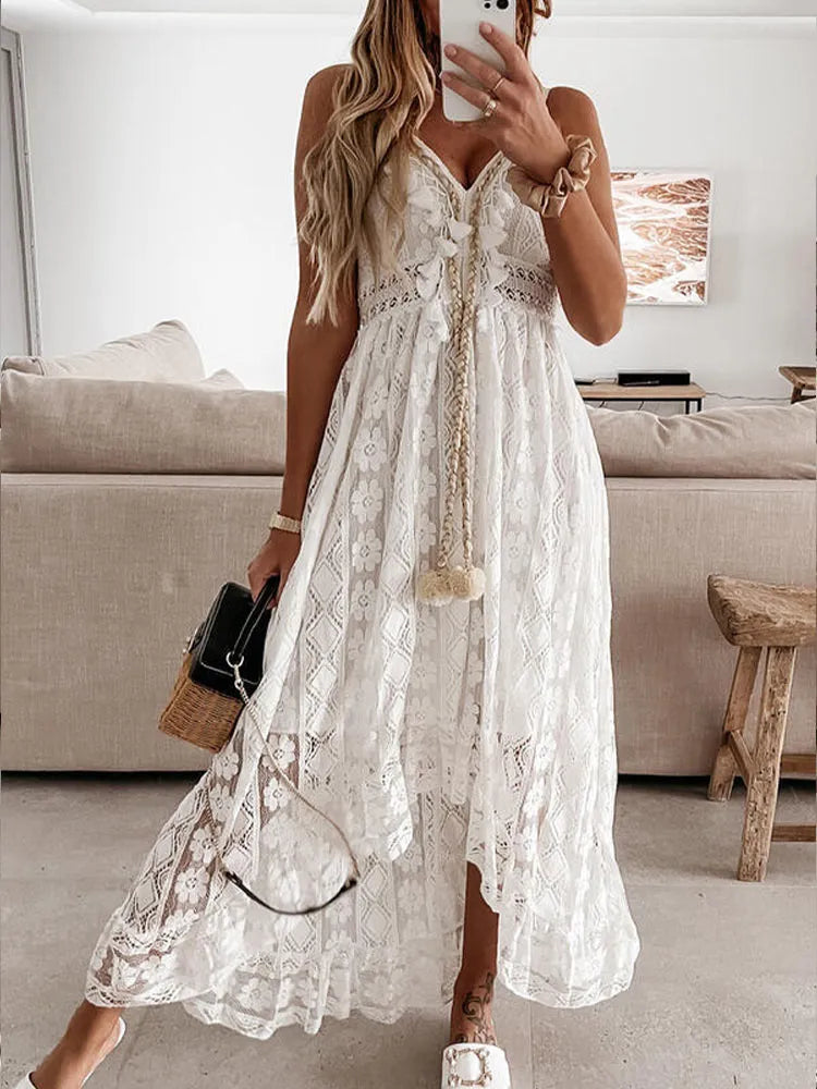 Robe bohème en dentelle style Boho pour femmes Rétro