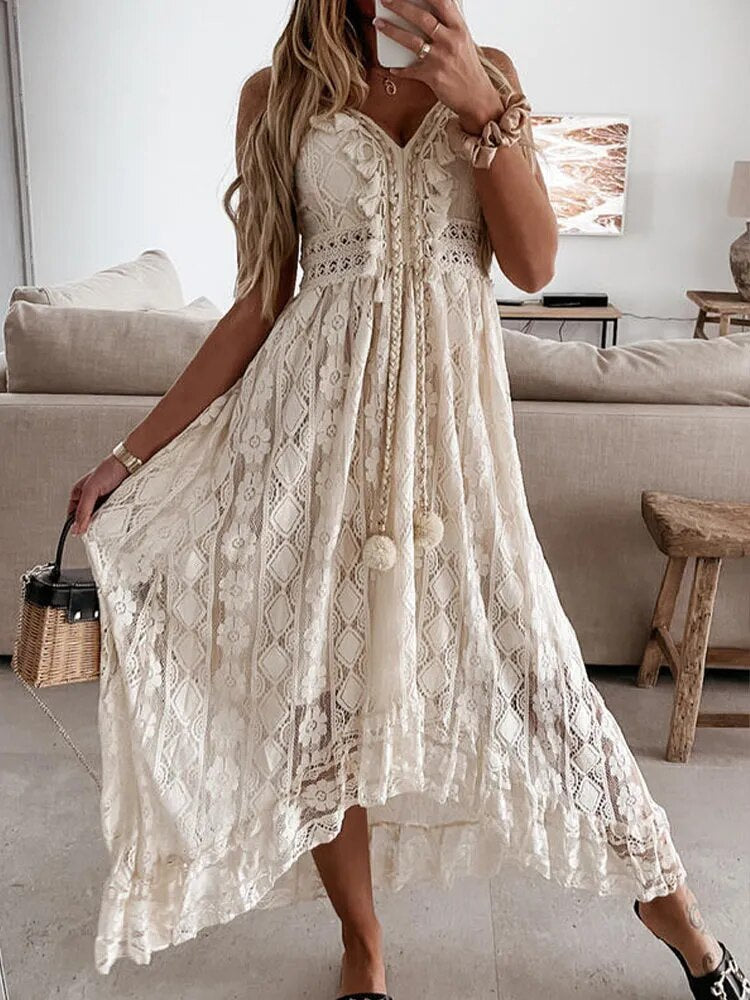 Robe bohème en dentelle style Boho pour femmes Rétro