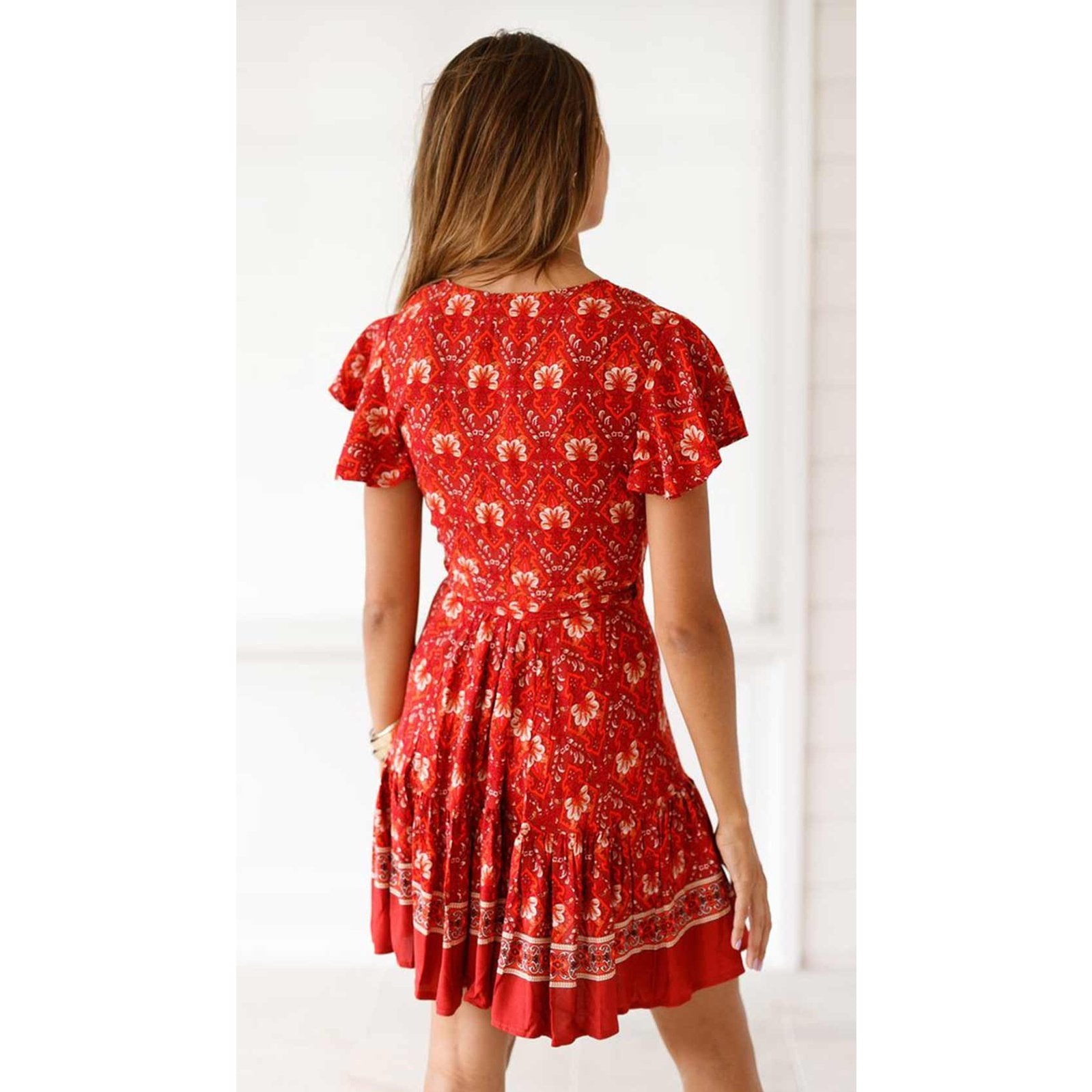 Robe Bohème Rouge Cache Coeur