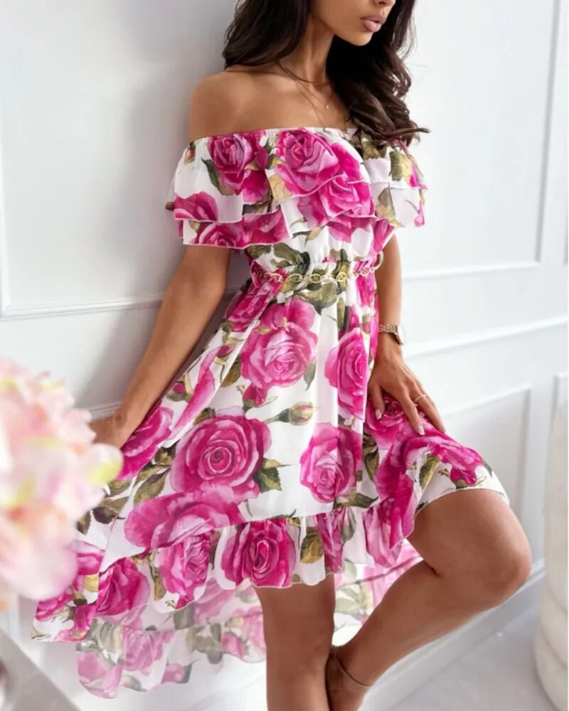 Robe bohème élégante à imprimé floral pour femmes