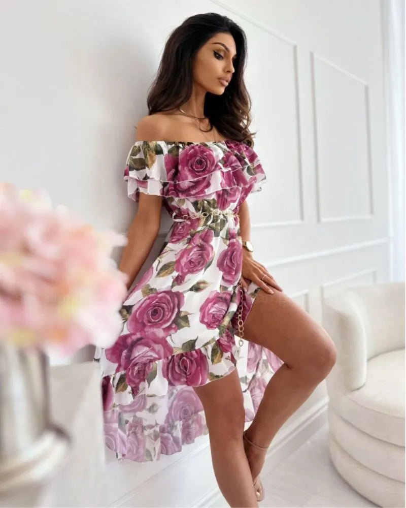 Robe bohème élégante à imprimé floral pour femmes