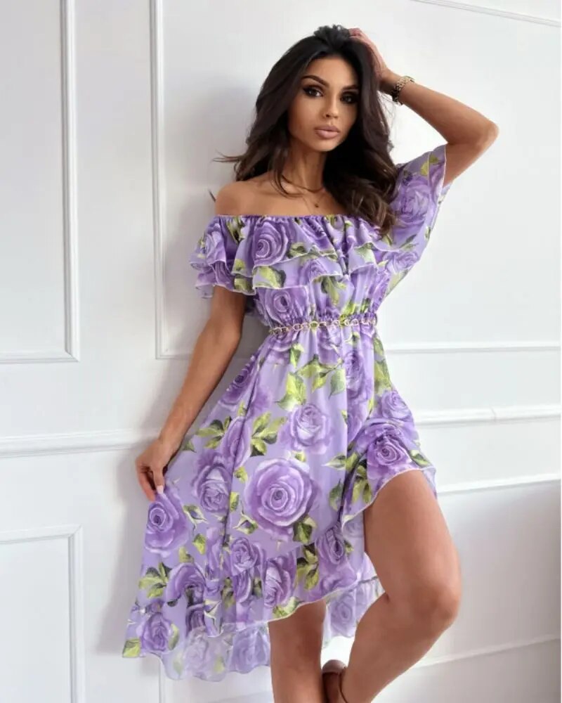 Robe bohème élégante à imprimé floral pour femmes