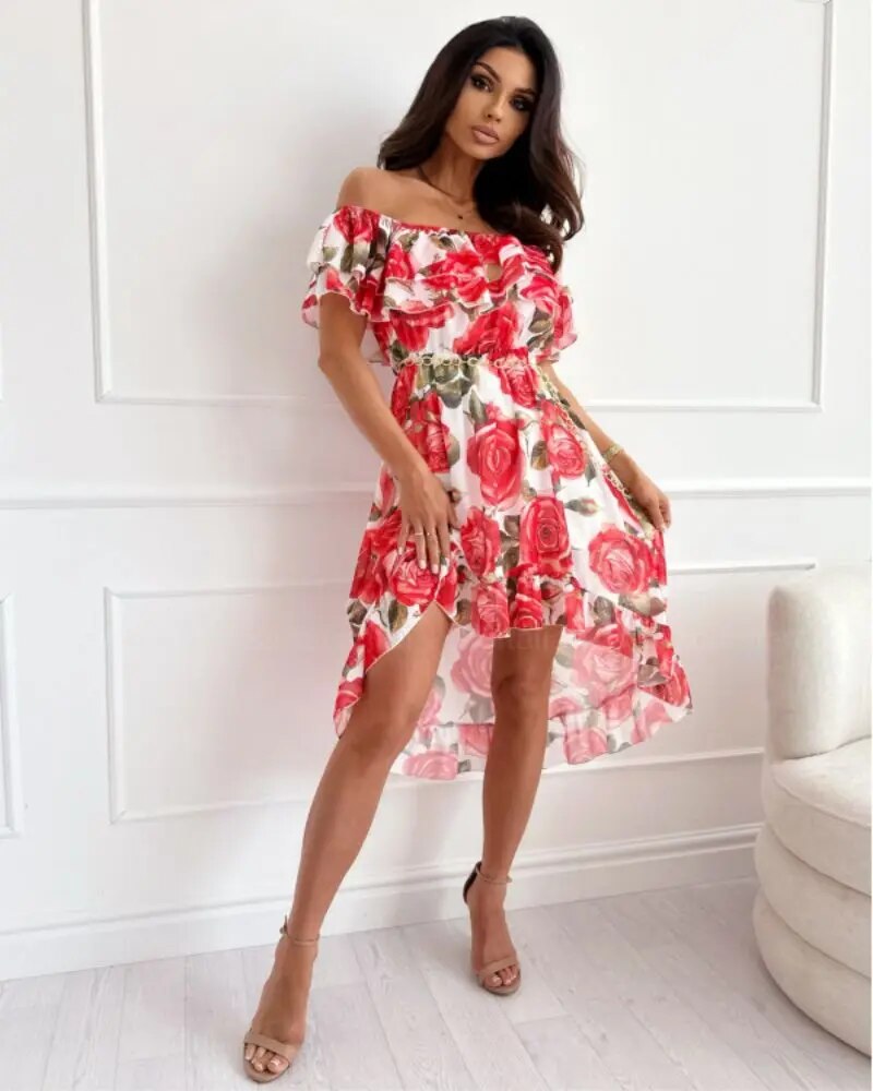 Robe bohème élégante à imprimé floral pour femmes