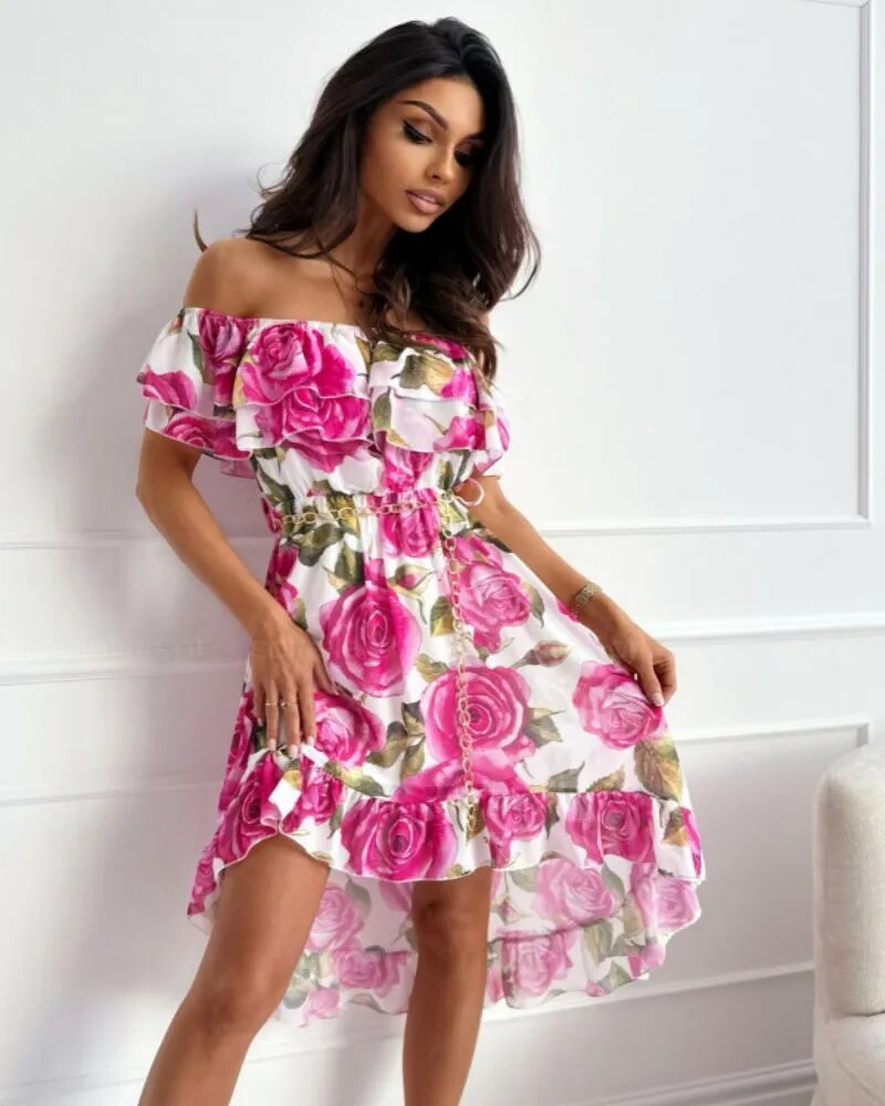 Robe bohème élégante à imprimé floral pour femmes