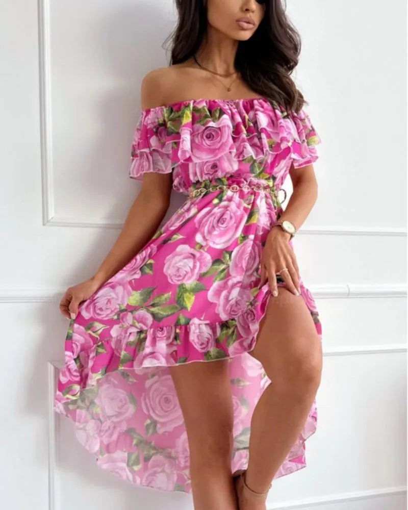 Robe bohème élégante à imprimé floral pour femmes