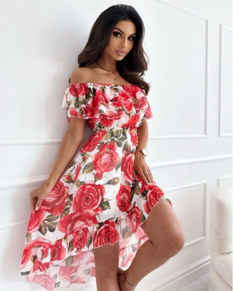 Robe bohème élégante à imprimé floral pour femmes