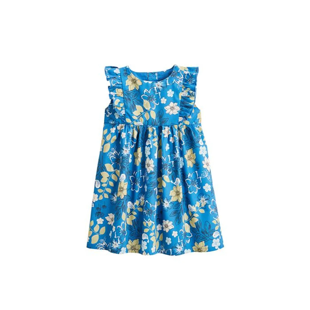 Robe bébé en popeline Flora bleu - Petit Beguin