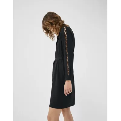 Robe chemise ceinturée - Noir - IKKS