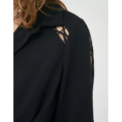 Robe chemise ceinturée - Noir - IKKS