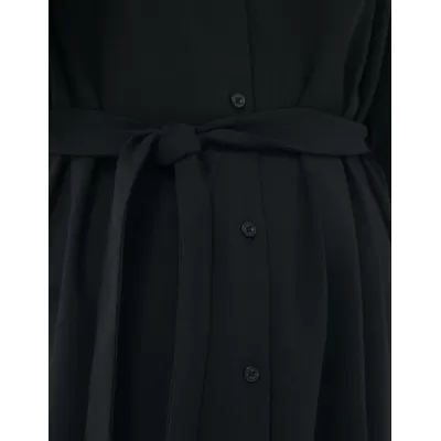 Robe chemise ceinturée - Noir - IKKS