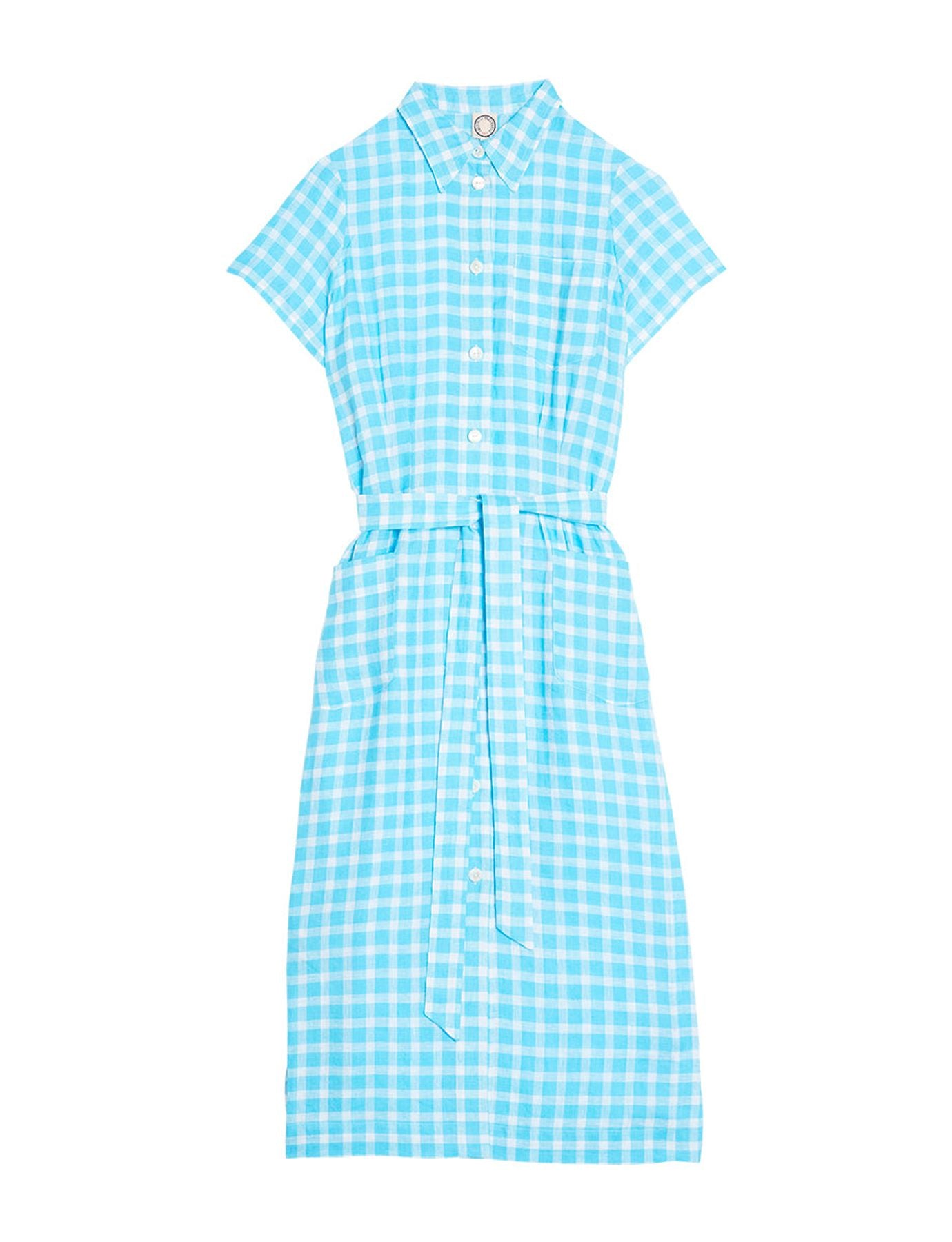 Robe chemise Ethel Turquoise Vichy