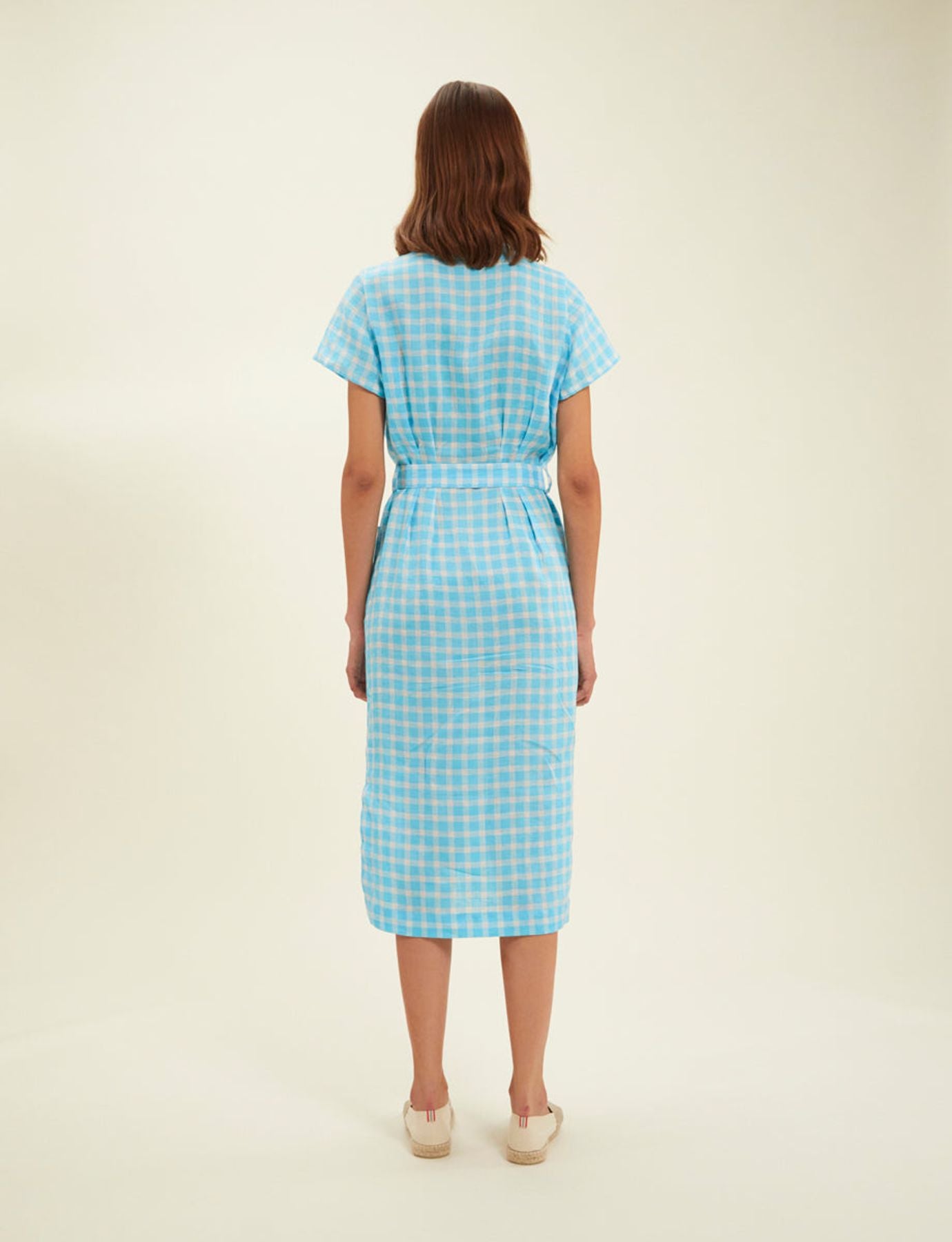 Robe chemise Ethel Turquoise Vichy