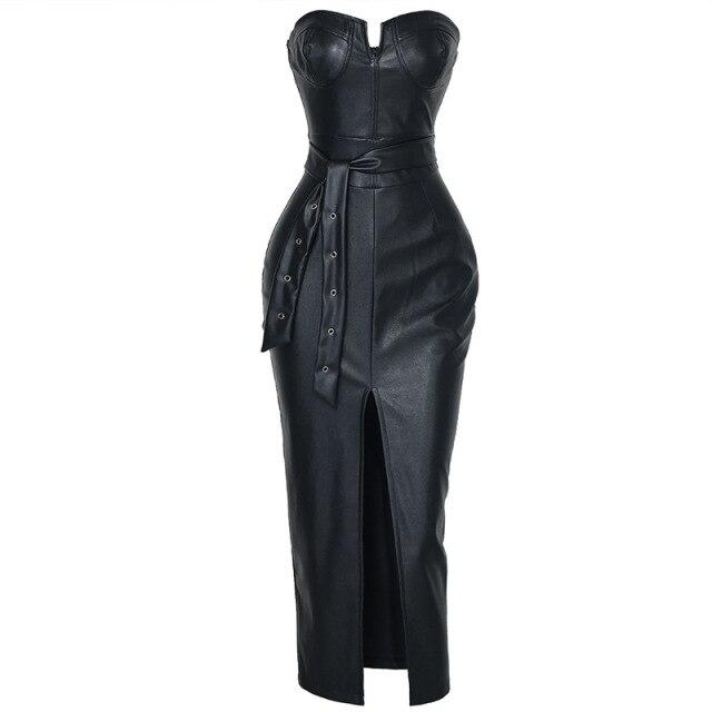 Robe Corset <br> Longue cuir