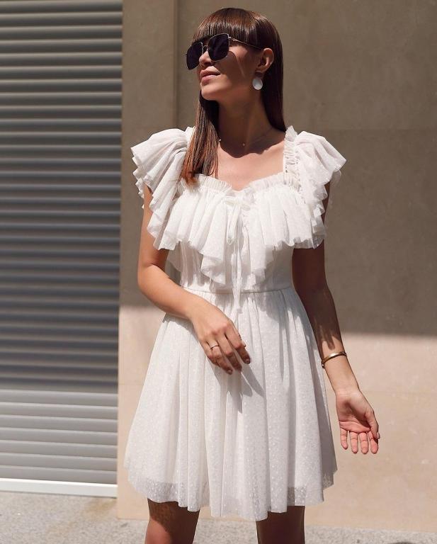 Robe Courte Blanche Voile