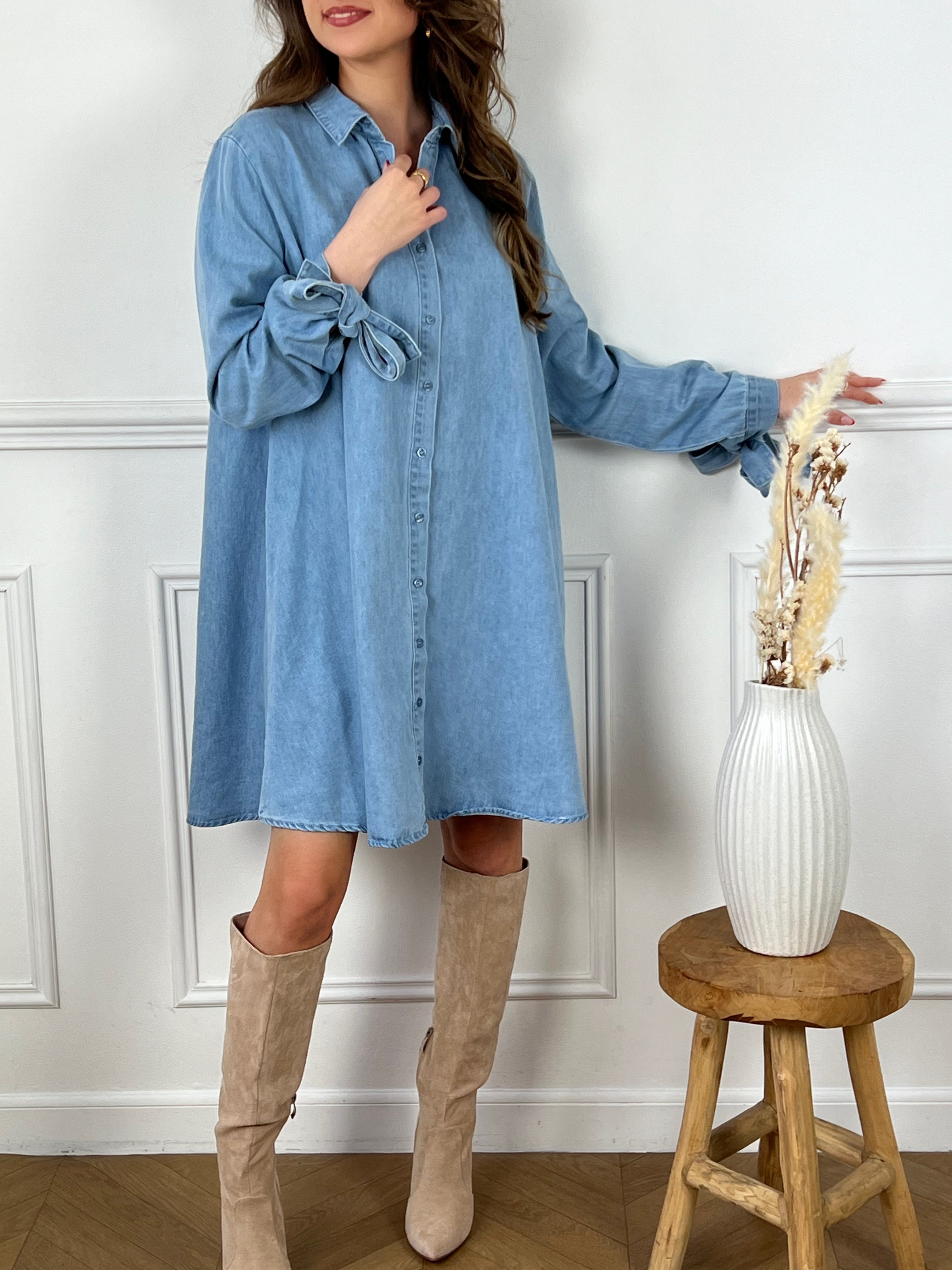 Robe courte en jean : Oana