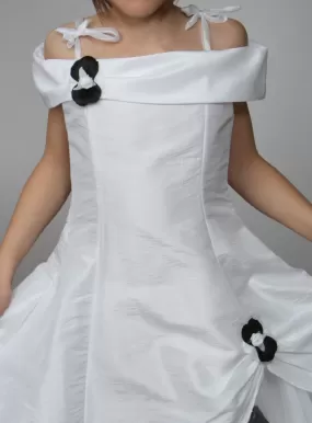 Robe cérémonie fille - bébé Pétale blanche fleur noire