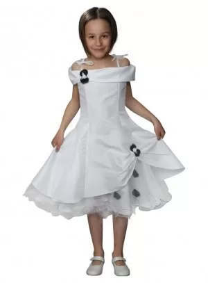 Robe cérémonie fille - bébé Pétale blanche fleur noire