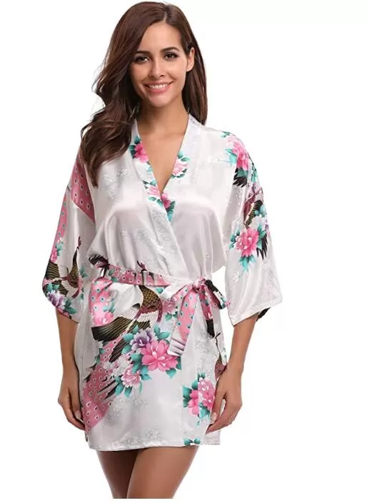 Robe de chambre motif floral grande taille