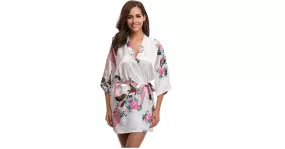 Robe de chambre motif floral grande taille