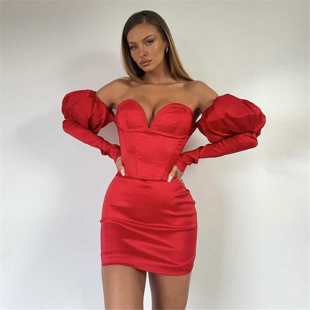 Robe de soirée rouge élégante Rasha