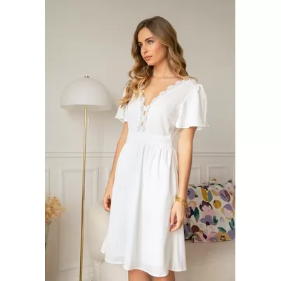 Robe dentelle Angelonia - Blanc - LOVIE & CO