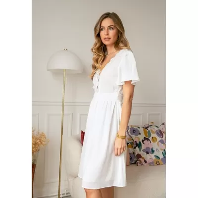 Robe dentelle Angelonia - Blanc - LOVIE & CO