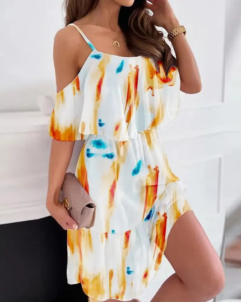 Robe d'été en tissu mousseline motif floral pour femmes