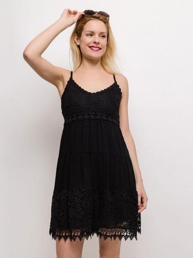 Robe en dentelle noire - Noir