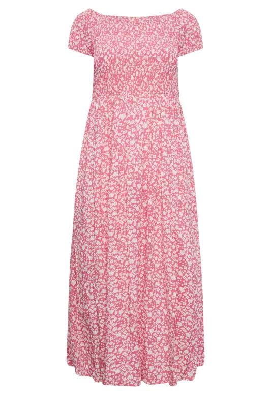 Robe Floral Maxi Rose Encolure Bardot