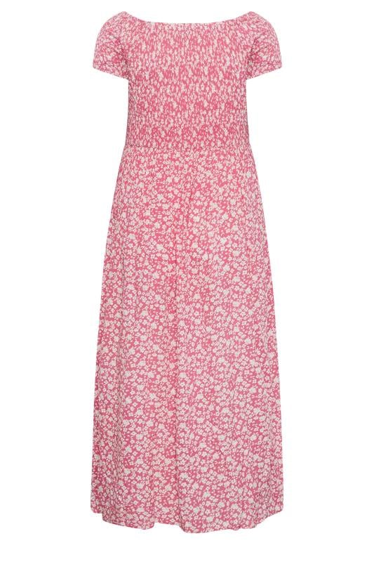 Robe Floral Maxi Rose Encolure Bardot