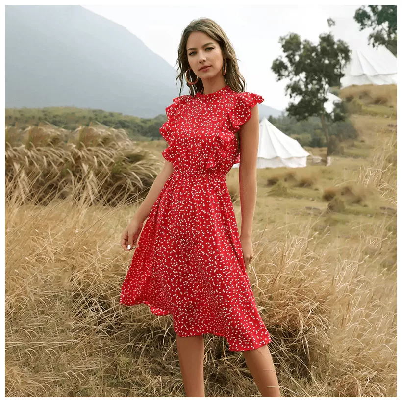 Robe Longue Bohème Chic Rouge