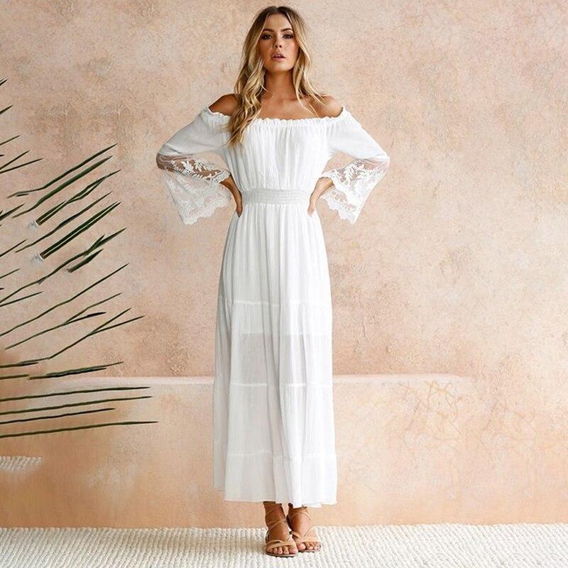 Robe Longue Col Bardot