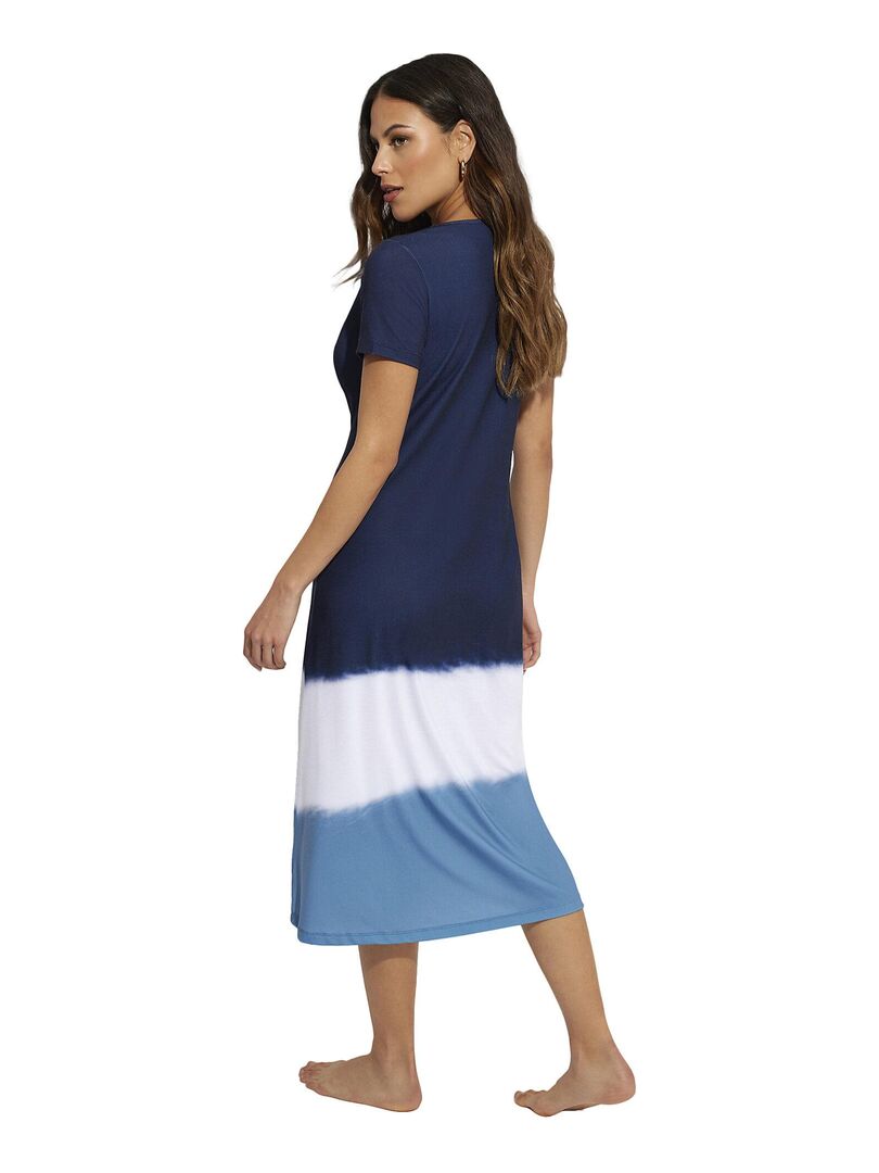 Robe longue estivale manches courtes Complementos - Bleu marine