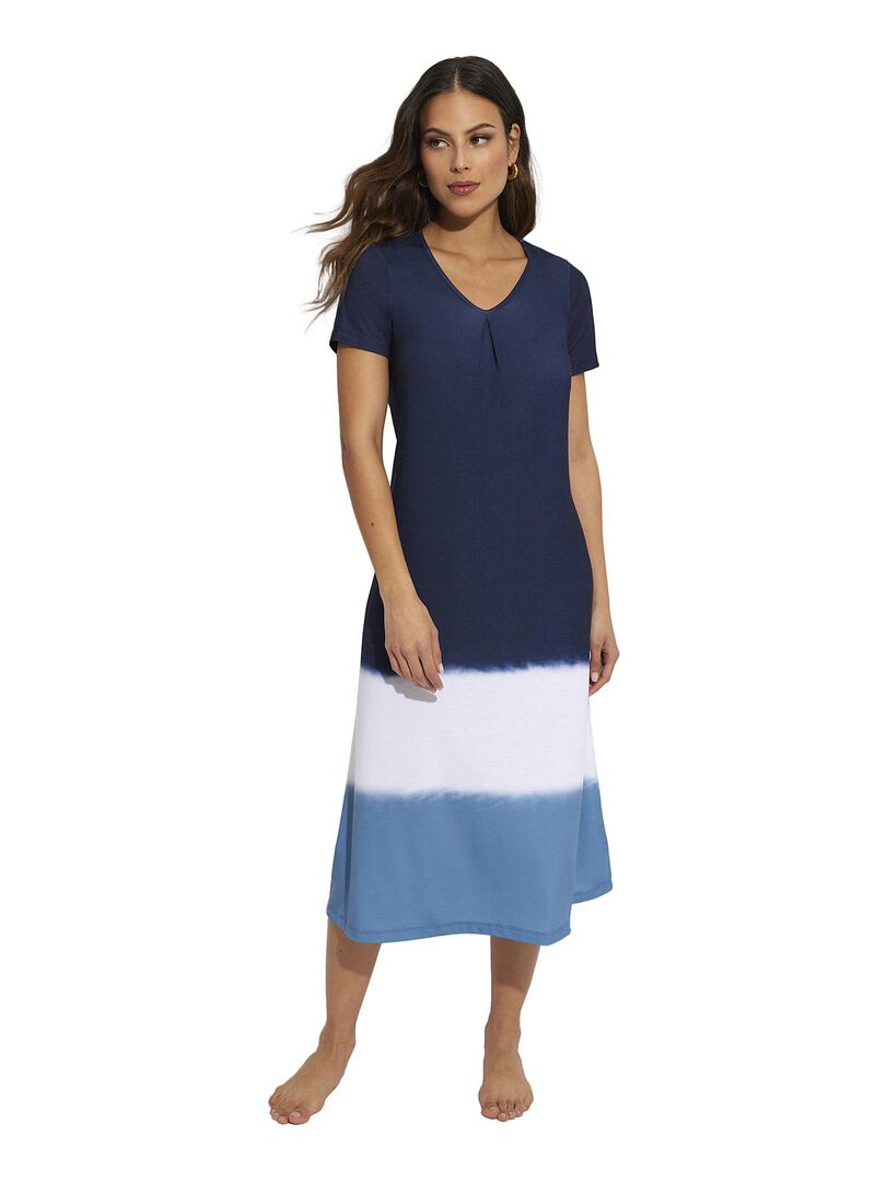 Robe longue estivale manches courtes Complementos - Bleu marine