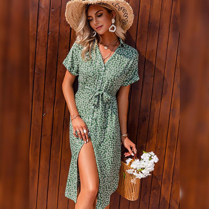 Robe Maxi Bohème Verte