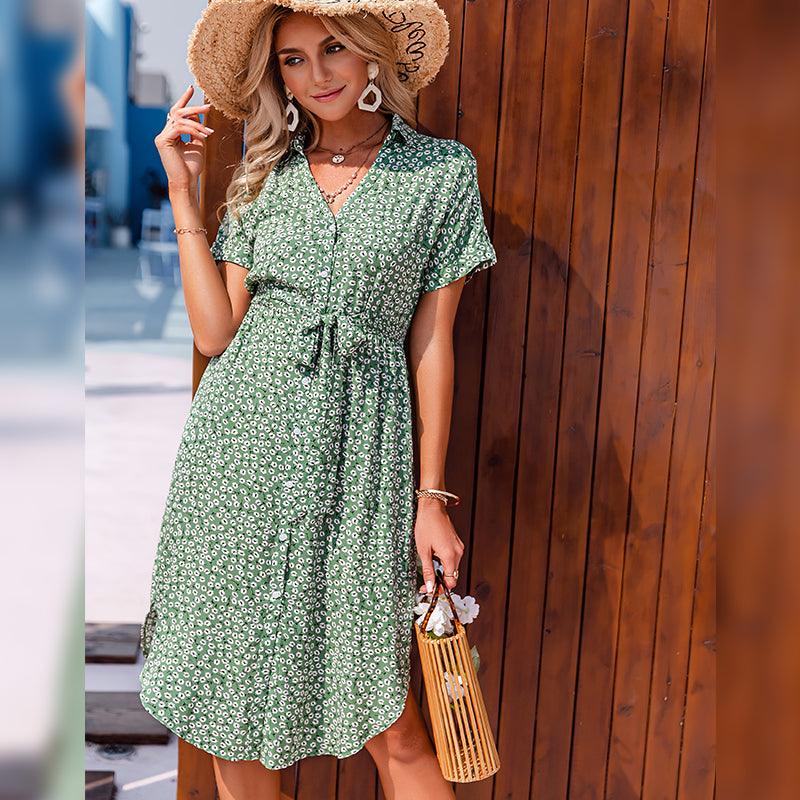 Robe Maxi Bohème Verte