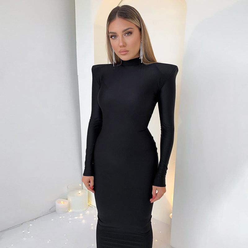 Robe Maxi Moulante avec Épaulettes pour Femmes - Helak