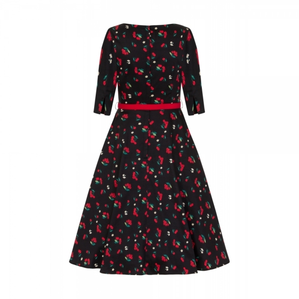 Robe pin-up rockabilly noire à cerises Colletif.