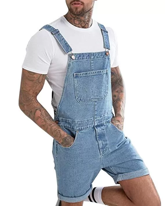 Salopette saison été en jean pour homme