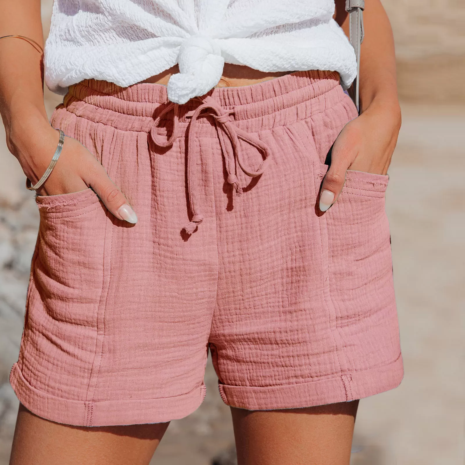 Short avec poches pour femme