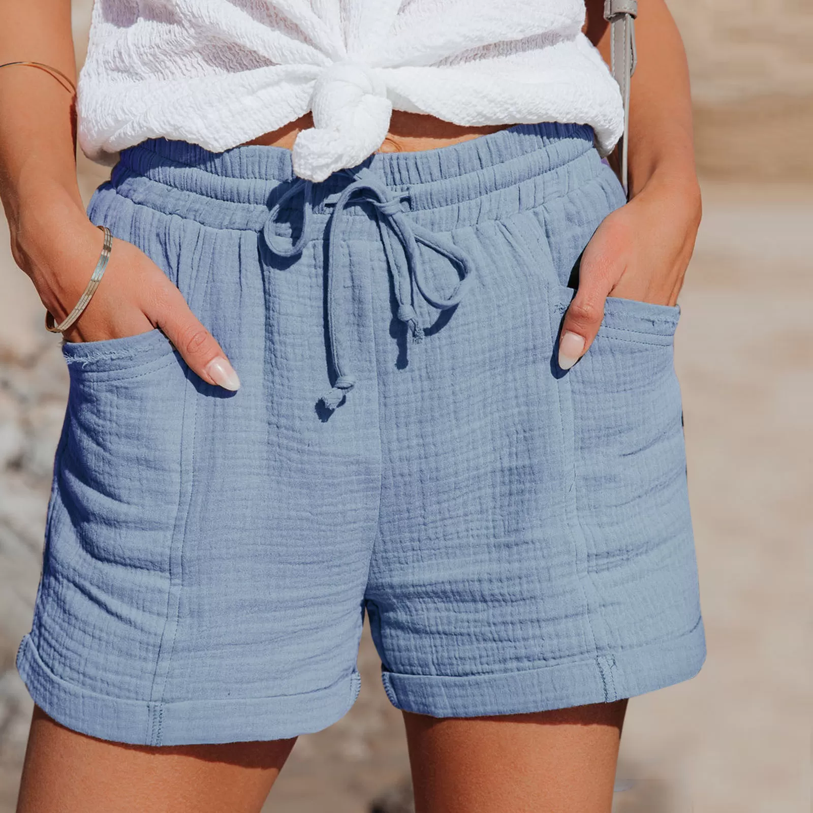 Short avec poches pour femme