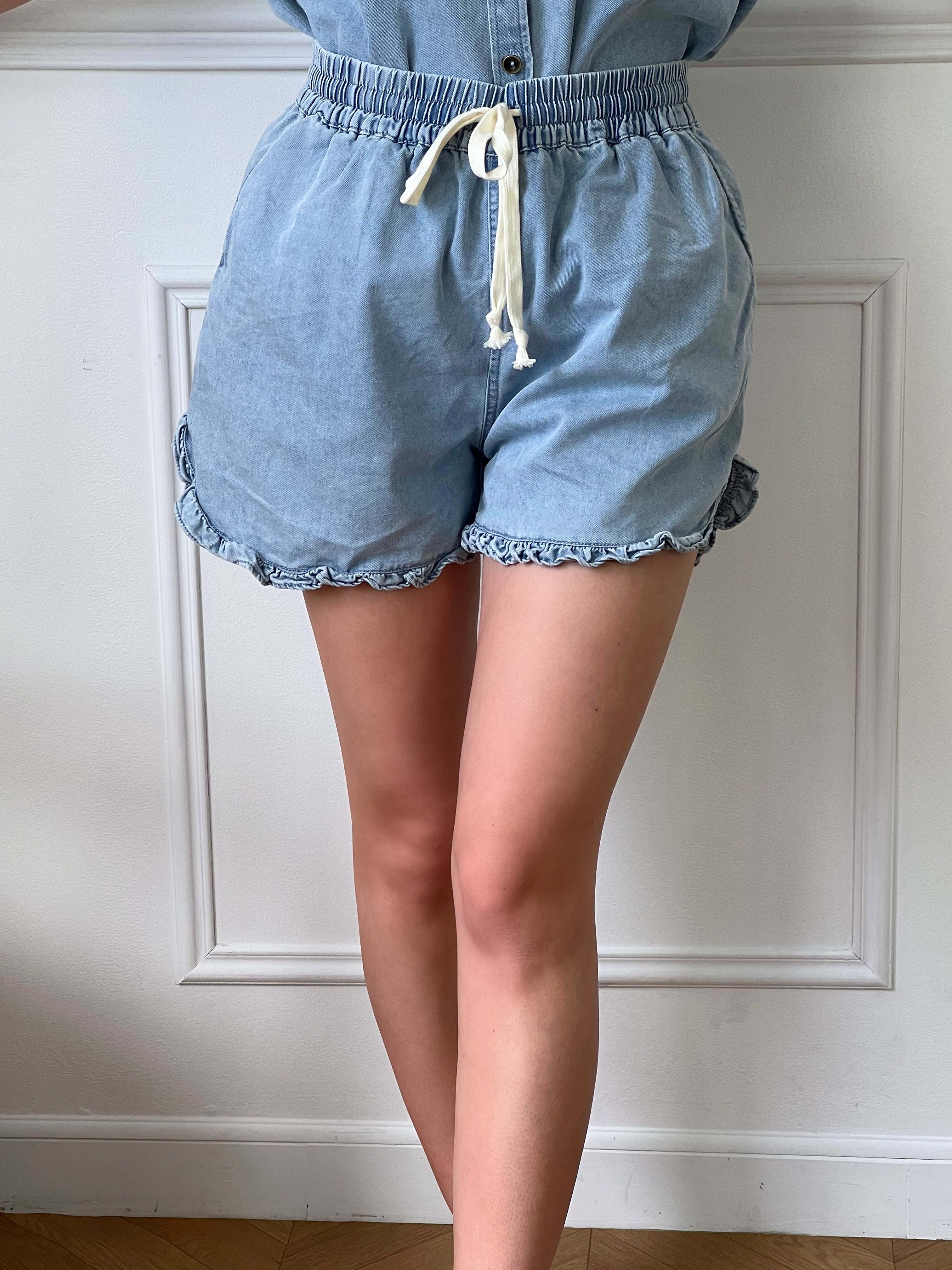 Short bleu en coton : Lucio